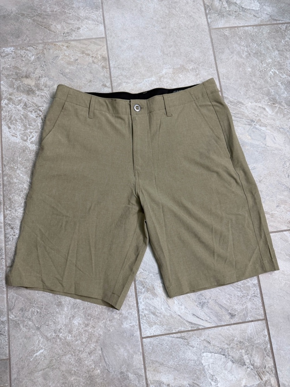 Volcom Men's Tan Surf and Turf Hybrid 4 Way Stretch Shorts